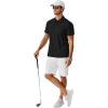 COOFANDY Men’s Polo Shirts Short Sleeve Classic Fit Golf Shirts Casual Solid Waffle Collared T Shirt(Black)