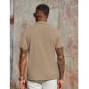 COOFANDY Men’s Polo Shirts Short Sleeve Classic Fit Golf Shirts Casual Solid Waffle Collared T Shirt(Khaki)
