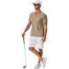 COOFANDY Men’s Polo Shirts Short Sleeve Classic Fit Golf Shirts Casual Solid Waffle Collared T Shirt(Khaki)