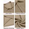 COOFANDY Men’s Polo Shirts Short Sleeve Classic Fit Golf Shirts Casual Solid Waffle Collared T Shirt(Khaki)