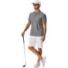 COOFANDY Men’s Polo Shirts Short Sleeve Classic Fit Golf Shirts Casual Solid Waffle Collared T Shirt(Light Gray)