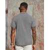 COOFANDY Men’s Polo Shirts Short Sleeve Classic Fit Golf Shirts Casual Solid Waffle Collared T Shirt(Light Gray)