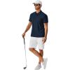 COOFANDY Men’s Polo Shirts Short Sleeve Classic Fit Golf Shirts Casual Solid Waffle Collared T Shirt(Navy Blue)