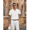 COOFANDY Men’s Polo Shirts Short Sleeve Classic Fit Golf Shirts Casual Solid Waffle Collared T Shirt(White)