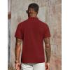 COOFANDY Men’s Polo Shirts Short Sleeve Classic Fit Golf Shirts Casual Solid Waffle Collared T Shirt(Wine Red)