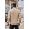 COOFANDY Men’s Quarter Button Sweater Lightweight Mock Neck Pullover Sweater Fashion Casual Knitted Waffle Henley Sweater(Apricot)