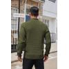 COOFANDY Men’s Quarter Button Sweater Lightweight Mock Neck Pullover Sweater Fashion Casual Knitted Waffle Henley Sweater(Army Green)