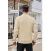 COOFANDY Men’s Quarter Button Sweater Lightweight Mock Neck Pullover Sweater Fashion Casual Knitted Waffle Henley Sweater(Beige)