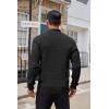 COOFANDY Men’s Quarter Button Sweater Lightweight Mock Neck Pullover Sweater Fashion Casual Knitted Waffle Henley Sweater(Black)