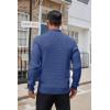 COOFANDY Men’s Quarter Button Sweater Lightweight Mock Neck Pullover Sweater Fashion Casual Knitted Waffle Henley Sweater(Blue)