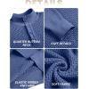 COOFANDY Men’s Quarter Button Sweater Lightweight Mock Neck Pullover Sweater Fashion Casual Knitted Waffle Henley Sweater(Blue)