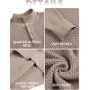 COOFANDY Men’s Quarter Button Sweater Lightweight Mock Neck Pullover Sweater Fashion Casual Knitted Waffle Henley Sweater(Brown and Grey)