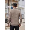 COOFANDY Men’s Quarter Button Sweater Lightweight Mock Neck Pullover Sweater Fashion Casual Knitted Waffle Henley Sweater(Brown and Grey)