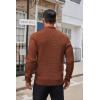 COOFANDY Men’s Quarter Button Sweater Lightweight Mock Neck Pullover Sweater Fashion Casual Knitted Waffle Henley Sweater(Caramel)