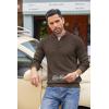 COOFANDY Men’s Quarter Button Sweater Lightweight Mock Neck Pullover Sweater Fashion Casual Knitted Waffle Henley Sweater(Dark Coffee)