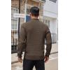 COOFANDY Men’s Quarter Button Sweater Lightweight Mock Neck Pullover Sweater Fashion Casual Knitted Waffle Henley Sweater(Dark Coffee)