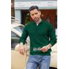 COOFANDY Men’s Quarter Button Sweater Lightweight Mock Neck Pullover Sweater Fashion Casual Knitted Waffle Henley Sweater(Dark Green)