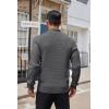 COOFANDY Men’s Quarter Button Sweater Lightweight Mock Neck Pullover Sweater Fashion Casual Knitted Waffle Henley Sweater(Dark Grey)
