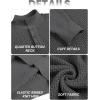 COOFANDY Men’s Quarter Button Sweater Lightweight Mock Neck Pullover Sweater Fashion Casual Knitted Waffle Henley Sweater(Dark Grey)