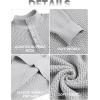 COOFANDY Men’s Quarter Button Sweater Lightweight Mock Neck Pullover Sweater Fashion Casual Knitted Waffle Henley Sweater(Light Grey)