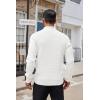 COOFANDY Men’s Quarter Button Sweater Lightweight Mock Neck Pullover Sweater Fashion Casual Knitted Waffle Henley Sweater(White)