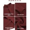 COOFANDY Men’s Quarter Button Sweater Lightweight Mock Neck Pullover Sweater Fashion Casual Knitted Waffle Henley Sweater(Wine Red)