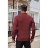 COOFANDY Men’s Quarter Button Sweater Lightweight Mock Neck Pullover Sweater Fashion Casual Knitted Waffle Henley Sweater(Wine Red)