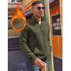 COOFANDY Mens Quarter Zip Pullover Fleece Lined Sweatshirts Long Sleeve Mock Neck Sweater with Pocket(Army Green)