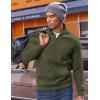 COOFANDY Mens Quarter Zip Pullover Fleece Lined Sweatshirts Long Sleeve Mock Neck Sweater with Pocket(Army Green)