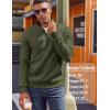 COOFANDY Mens Quarter Zip Pullover Fleece Lined Sweatshirts Long Sleeve Mock Neck Sweater with Pocket(Army Green)