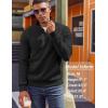 COOFANDY Mens Quarter Zip Pullover Fleece Lined Sweatshirts Long Sleeve Mock Neck Sweater with Pocket(Black)