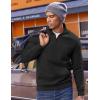 COOFANDY Mens Quarter Zip Pullover Fleece Lined Sweatshirts Long Sleeve Mock Neck Sweater with Pocket(Black)