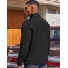 COOFANDY Mens Quarter Zip Pullover Fleece Lined Sweatshirts Long Sleeve Mock Neck Sweater with Pocket(Black)