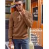 COOFANDY Mens Quarter Zip Pullover Fleece Lined Sweatshirts Long Sleeve Mock Neck Sweater with Pocket(Brown)