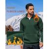 COOFANDY Mens Quarter Zip Pullover Fleece Lined Sweatshirts Long Sleeve Mock Neck Sweater with Pocket(Dark Green)