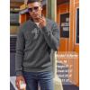 COOFANDY Mens Quarter Zip Pullover Fleece Lined Sweatshirts Long Sleeve Mock Neck Sweater with Pocket(Grey)
