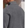 COOFANDY Mens Quarter Zip Pullover Fleece Lined Sweatshirts Long Sleeve Mock Neck Sweater with Pocket(Grey)