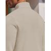 COOFANDY Mens Quarter Zip Pullover Fleece Lined Sweatshirts Long Sleeve Mock Neck Sweater with Pocket(Khaki)