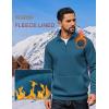 COOFANDY Mens Quarter Zip Pullover Fleece Lined Sweatshirts Long Sleeve Mock Neck Sweater with Pocket(Lake Blue)