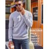 COOFANDY Mens Quarter Zip Pullover Fleece Lined Sweatshirts Long Sleeve Mock Neck Sweater with Pocket(Light Grey)
