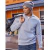 COOFANDY Mens Quarter Zip Pullover Fleece Lined Sweatshirts Long Sleeve Mock Neck Sweater with Pocket(Light Grey)