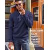 COOFANDY Mens Quarter Zip Pullover Fleece Lined Sweatshirts Long Sleeve Mock Neck Sweater with Pocket(Navy Blue)