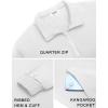 COOFANDY Mens Quarter Zip Pullover Fleece Lined Sweatshirts Long Sleeve Mock Neck Sweater with Pocket(White)