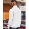 COOFANDY Mens Quarter Zip Pullover Fleece Lined Sweatshirts Long Sleeve Mock Neck Sweater with Pocket(White)