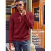 COOFANDY Mens Quarter Zip Pullover Fleece Lined Sweatshirts Long Sleeve Mock Neck Sweater with Pocket(Wine Red)