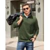 COOFANDY Mens Quarter Zip Pullover Mock Neck Quilted Sweatshirt Casual Long Sleeve Polo Sweater(Army Green)