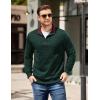 COOFANDY Mens Quarter Zip Pullover Mock Neck Quilted Sweatshirt Casual Long Sleeve Polo Sweater(Deep Green)