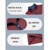 COOFANDY Mens Quarter Zip Pullover Mock Neck Quilted Sweatshirt Casual Long Sleeve Polo Sweater(Wine Red)