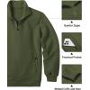 COOFANDY Mens Quarter Zip Pullover Quilted Sweatshirt Knit Long Sleeve Mock Neck Sweater Polo with Pocket(Army Green)