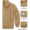 COOFANDY Mens Quarter Zip Pullover Quilted Sweatshirt Knit Long Sleeve Mock Neck Sweater Polo with Pocket(Camel)